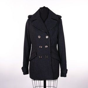 Miss Sixty M60 Double Breasted Wool Blend Coat Gray